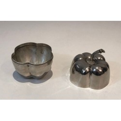Seau à Glaçons en Forme de Poivron en Métal Argenté — Travail Français, Vers 1970