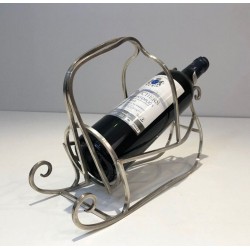 Silver-Plated Wire Sleigh-Form Wine Bottle Cradle — French Silversmith Work, Circa 1930