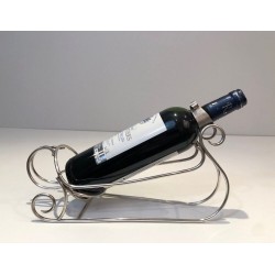 Silver-Plated Sleigh-Form Wine Bottle Cradle — French Silversmith Work, Circa 1930