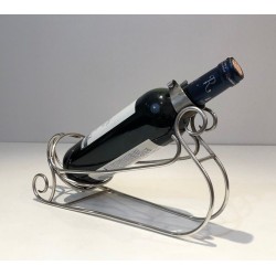 Silver-Plated Sleigh-Form Wine Bottle Cradle — French Silversmith Work, Circa 1930