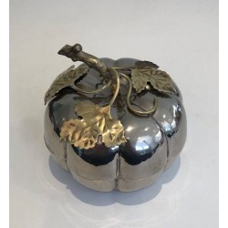 Silver-Plated and Gilt Brass Pumpkin Ice Bucket — Gallia, France, Circa 1970