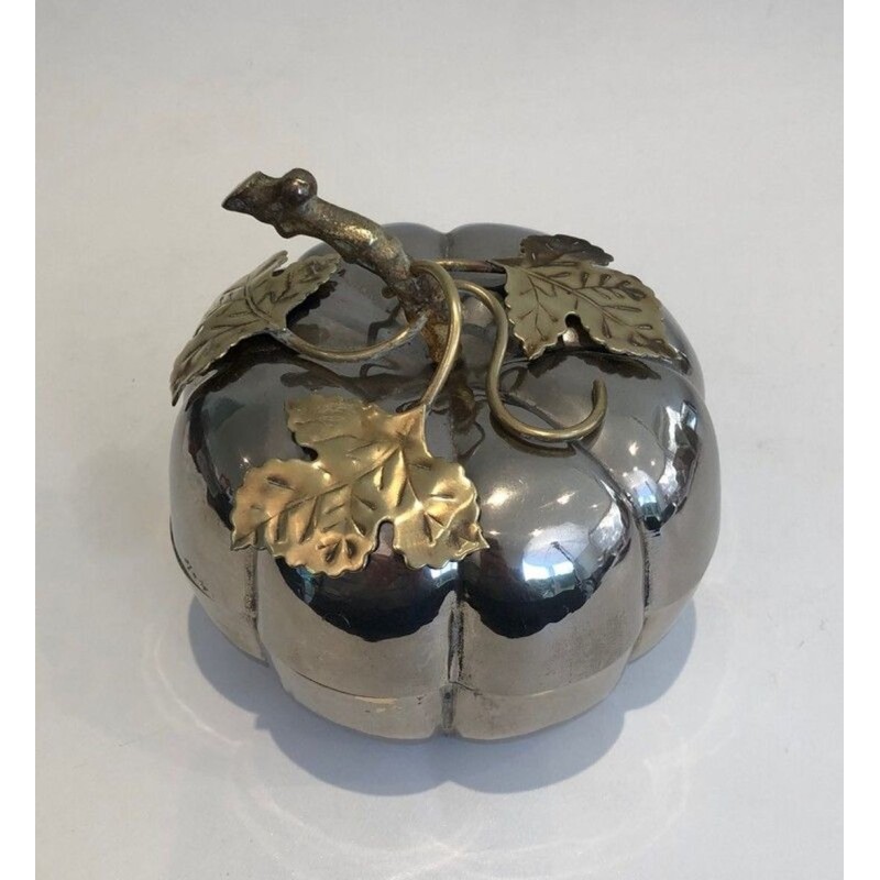 Silver-Plated and Gilt Brass Pumpkin Ice Bucket — Gallia, France, Circa 1970