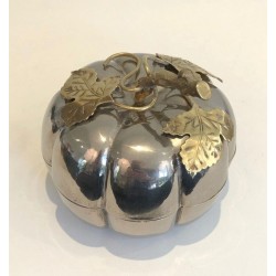 Silver-Plated and Gilt Brass Pumpkin Ice Bucket — Gallia, France, Circa 1970