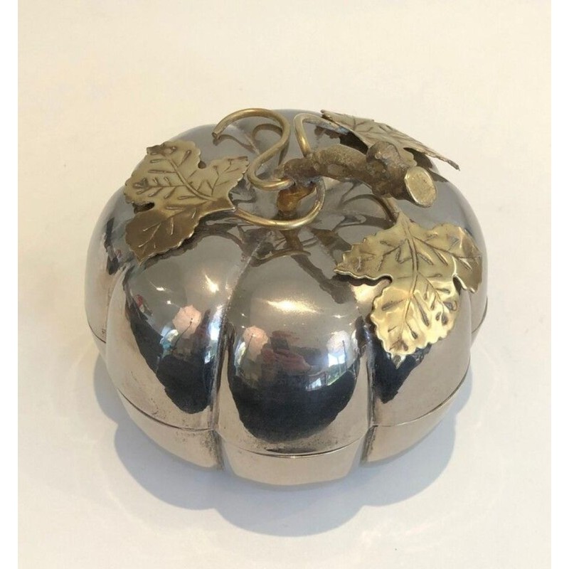 Silver-Plated and Gilt Brass Pumpkin Ice Bucket — Gallia, France, Circa 1970