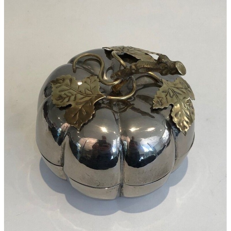 Silver-Plated and Gilt Brass Pumpkin Ice Bucket — Gallia, France, Circa 1970