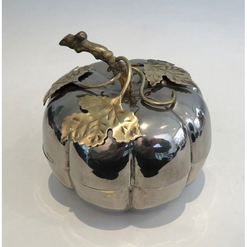 Silver-Plated and Gilt Brass Pumpkin Ice Bucket — Gallia, France, Circa 1970