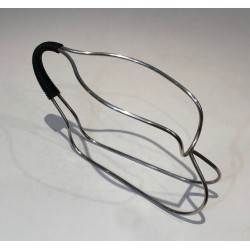 Silver-Plated Wire and Black Plastic Single-Bottle Wine Cradle — French Work, Circa 1970