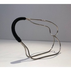 Silver-Plated Wire and Black Plastic Single-Bottle Wine Cradle — French Work, Circa 1970
