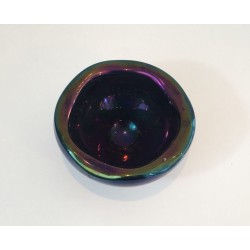 Iridescent Glass Vide-Poche with Organic Undulating Rim — Circa 1950