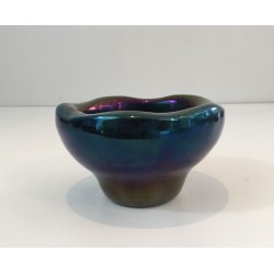 Iridescent Glass Vide-Poche with Organic Undulating Rim — Circa 1950