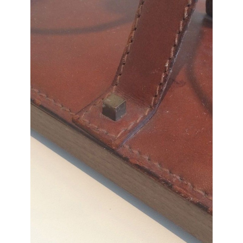 Leather Bottle Holder — Signed Delvaux, Belgian Work, Circa 1970