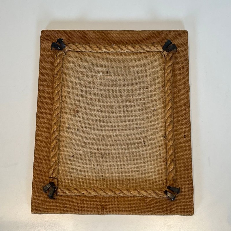 Photo Frame in Rope and Woven Canvas by Audoux-Minet — French Work, Circa 1950