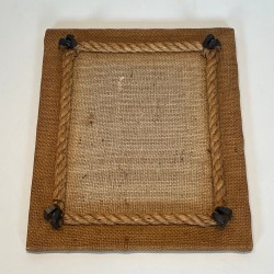 Photo Frame in Rope and Woven Canvas by Audoux-Minet — French Work, Circa 1950