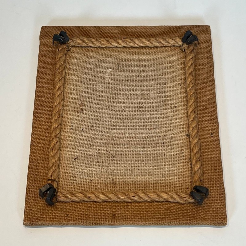 Photo Frame in Rope and Woven Canvas by Audoux-Minet — French Work, Circa 1950