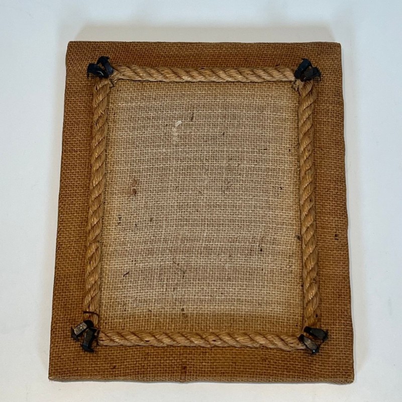 Photo Frame in Rope and Woven Canvas by Audoux-Minet — French Work, Circa 1950