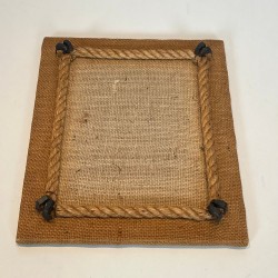 Photo Frame in Rope and Woven Canvas by Audoux-Minet — French Work, Circa 1950