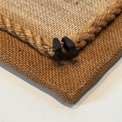 Photo Frame in Rope and Woven Canvas by Audoux-Minet — French Work, Circa 1950