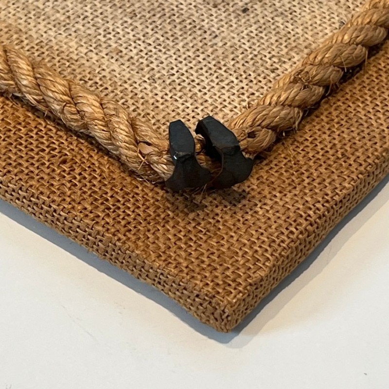 Photo Frame in Rope and Woven Canvas by Audoux-Minet — French Work, Circa 1950