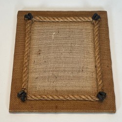 Photo Frame in Rope and Woven Canvas by Audoux-Minet — French Work, Circa 1950