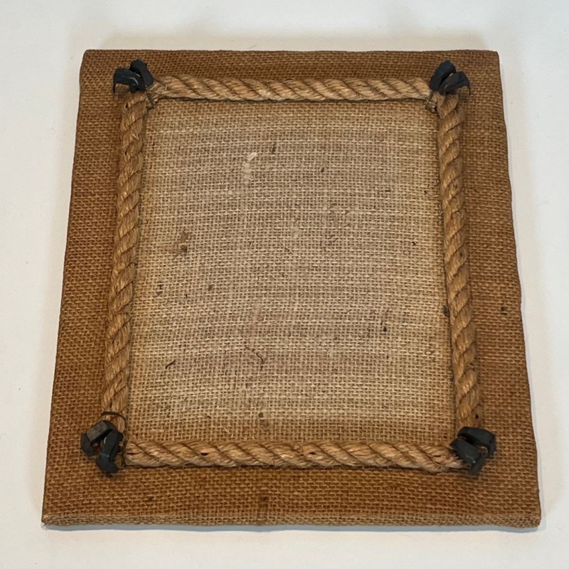 Photo Frame in Rope and Woven Canvas by Audoux-Minet — French Work, Circa 1950