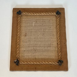 Photo Frame in Rope and Woven Canvas by Audoux-Minet — French Work, Circa 1950