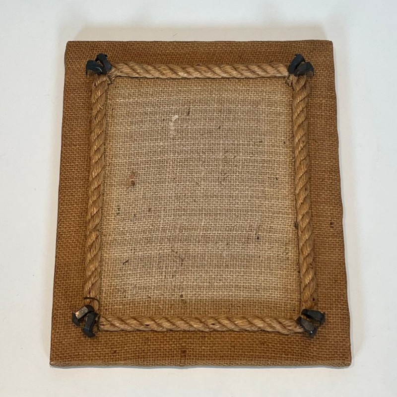 Photo Frame in Rope and Woven Canvas by Audoux-Minet — French Work, Circa 1950