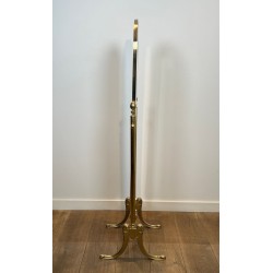 Pair of Neoclassical Style Full-Length Brass Psyché Mirrors — French Work, Circa 1970