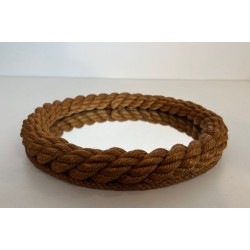 Round Braided Rope Mirror by Audoux-Minet — French Work, Circa 1970
