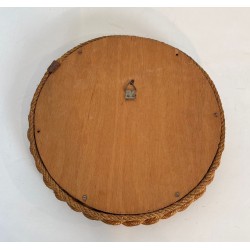 Miroir Rond en Corde Tressée d'Audoux-Minet — Travail Français, Vers 1970