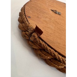 Round Braided Rope Mirror by Audoux-Minet — French Work, Circa 1970