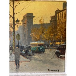 Oil on Canvas, Parisian Boulevard Scene, Signed Audry — French Work, Circa 1930