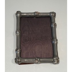 Small Silvered Bronze Bamboo Picture Frame by Maison Baguès — French Work, Circa 1940
