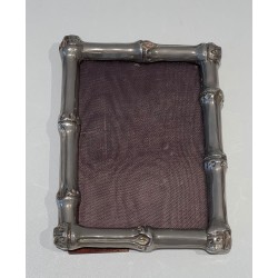 Small Silvered Bronze Bamboo Picture Frame by Maison Baguès — French Work, Circa 1940