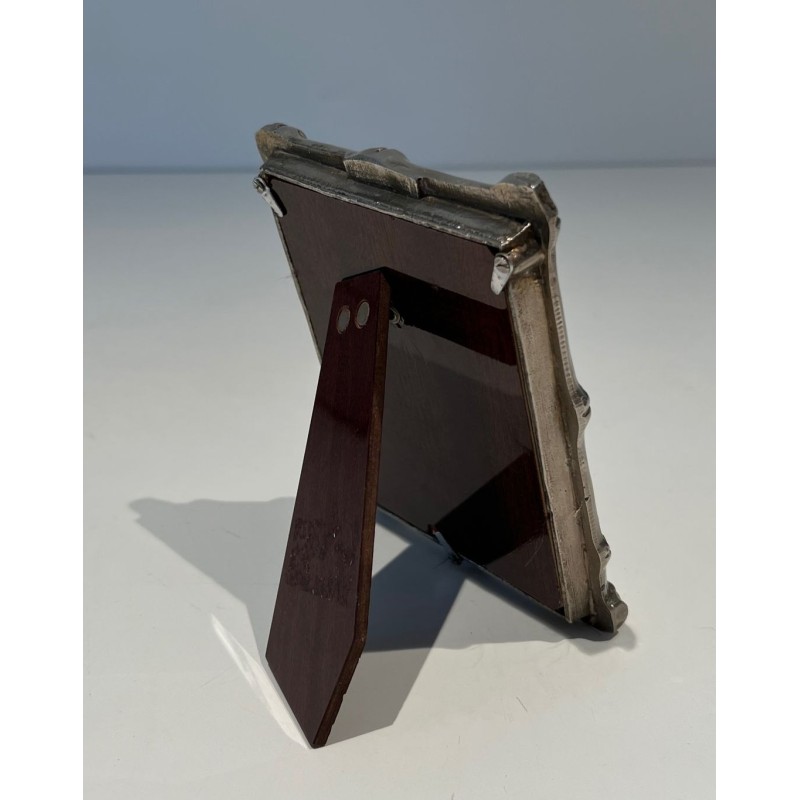 Small Silvered Bronze Bamboo Picture Frame by Maison Baguès — French Work, Circa 1940