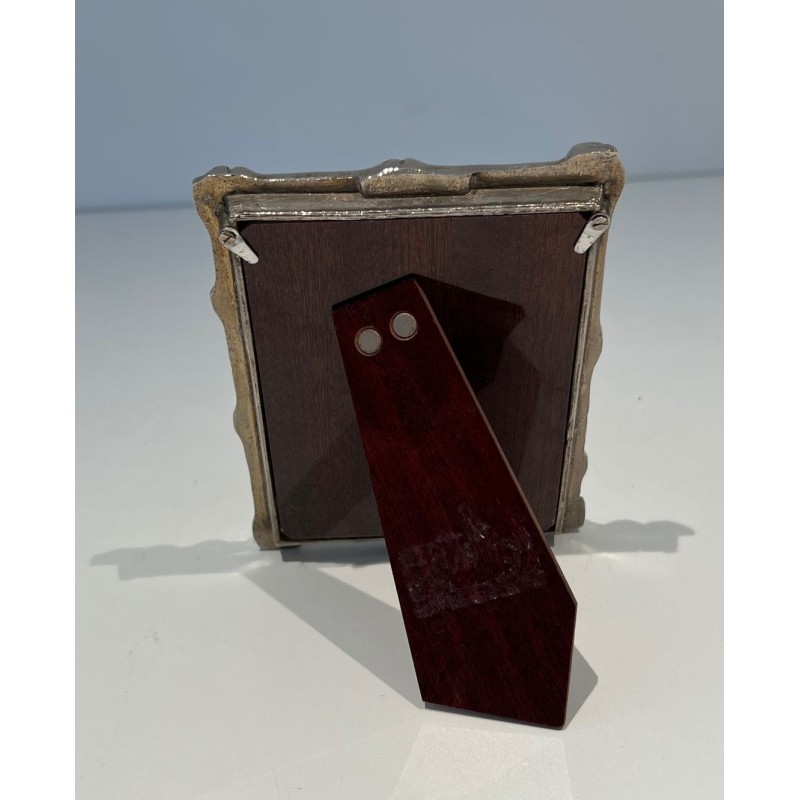 Small Silvered Bronze Bamboo Picture Frame by Maison Baguès — French Work, Circa 1940