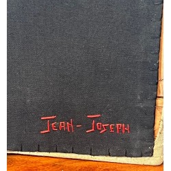 Patchwork Panel Representing a Rooster, Signed Jean Joseph — French Work, Circa 1970