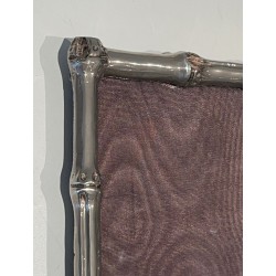 Small Silvered Bronze Bamboo Picture Frame by Maison Baguès — French Work, Circa 1940