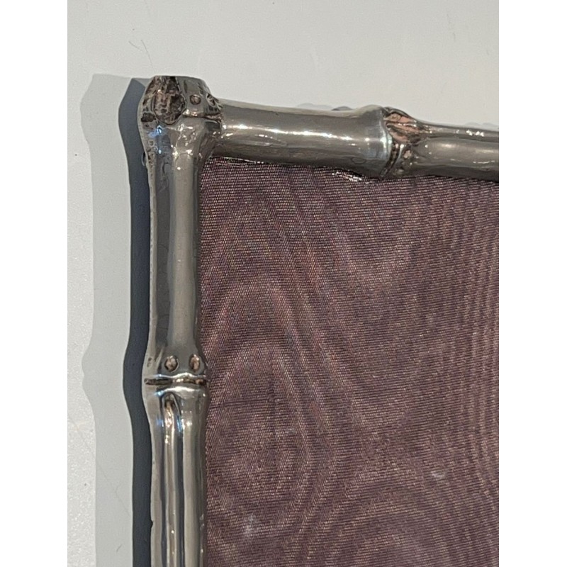 Small Silvered Bronze Bamboo Picture Frame by Maison Baguès — French Work, Circa 1940