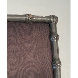 Small Silvered Bronze Bamboo Picture Frame by Maison Baguès — French Work, Circa 1940