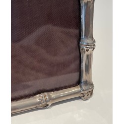 Small Silvered Bronze Bamboo Picture Frame by Maison Baguès — French Work, Circa 1940