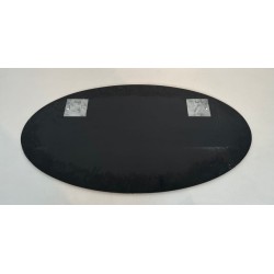 Large Horizontal Oval Mirror with Taupe Glass Surround by Fontana Arte — Italian Work, Circa 1970