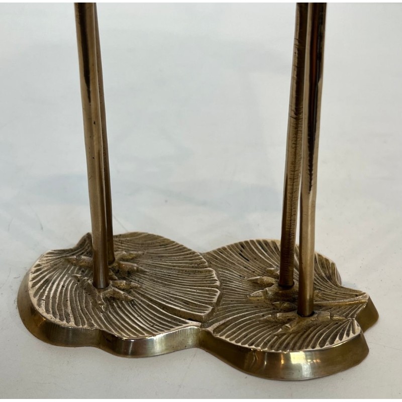 Polished Brass Sculpture of Two Entwined Cranes — French Work, Circa 1970