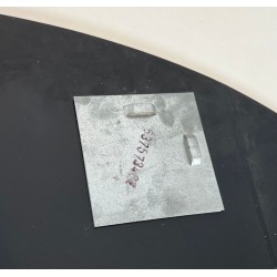 Large Horizontal Oval Mirror with Taupe Glass Surround by Fontana Arte — Italian Work, Circa 1970