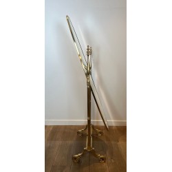 Important Miroir Psyché de Sol de Style Empire en Bronze et Laiton — Travail Français, Vers 1880