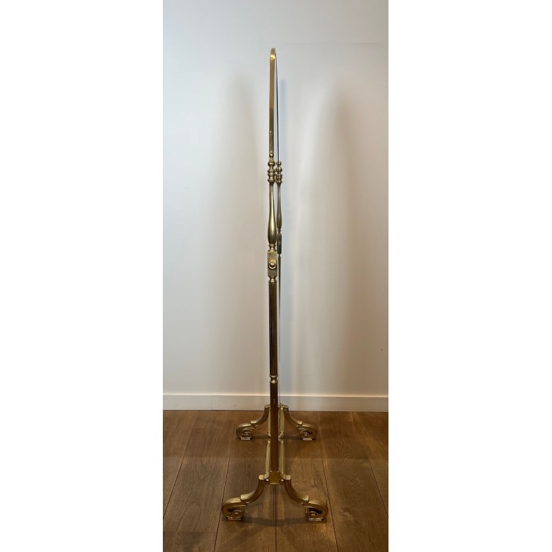 Large Empire Style Full-Length Bronze and Brass Psyché Mirror — French Work, Circa 1880