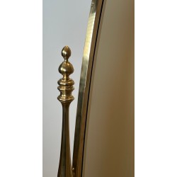 Important Miroir Psyché de Sol de Style Empire en Bronze et Laiton — Travail Français, Vers 1880