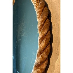 Oval Braided Rope Mirror in the Style of Audoux-Minet — French Work, Circa 1970