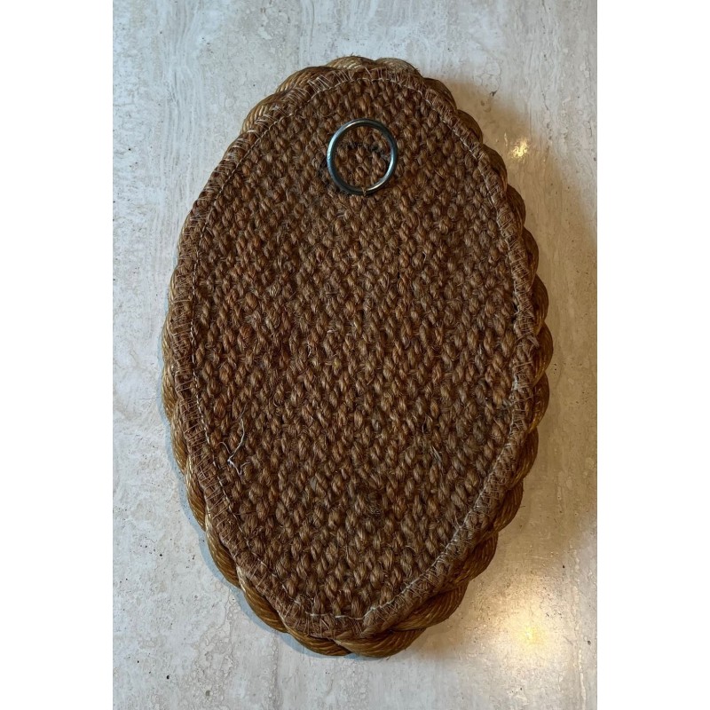 Oval Braided Rope Mirror in the Style of Audoux-Minet — French Work, Circa 1970