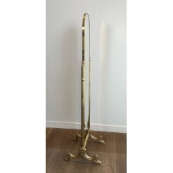 Neoclassical Style Full-Length Brass Psyché Mirror — French Work, Circa 1940