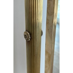 Neoclassical Style Full-Length Brass Psyché Mirror — French Work, Circa 1940